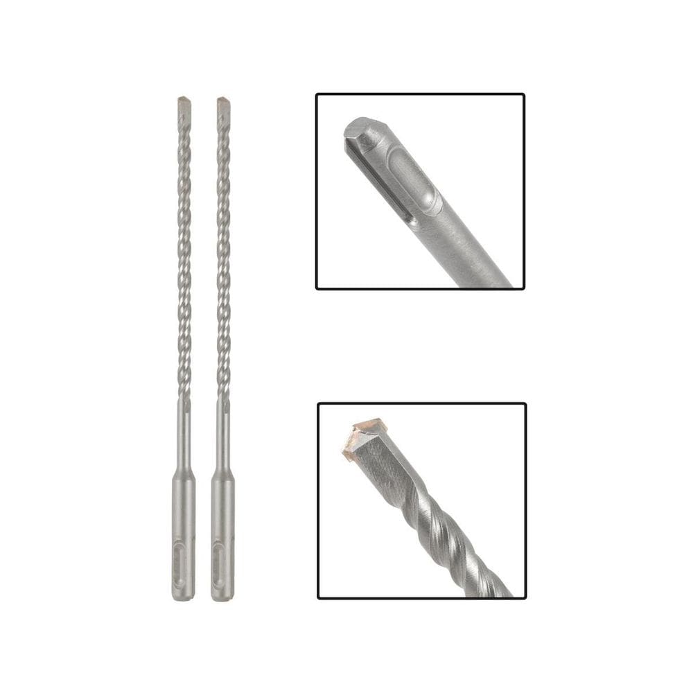 Jogo 2 Brocas Sds Plus 8X310 Mm Aço Carbono Tungstênio