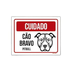 Placa Cuidado Cão Cachorro Bravo Pitbull 36X46