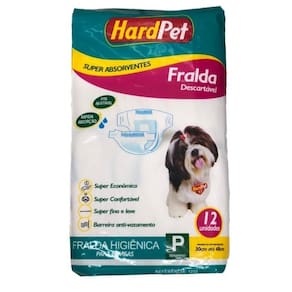 Fralda Higiênica Hard Pet Cães Fêmeas 12 Unidades Tamanho P