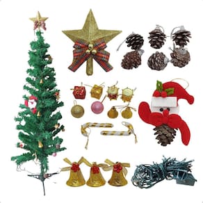 Kit Enfeites Natalinos Para Árvore De Natal Pisca Led 220V