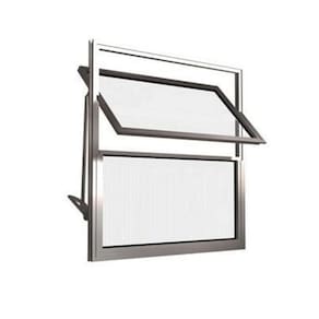 Janela Aluminio Basculante Natural Vidro Liso 0,60X0,40M 2FLS