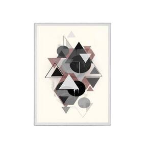 Quadro Geométrico Triângulos E Bolas 24X18Cm - Com Vidro
