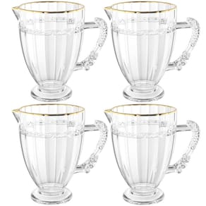4 Jarras de Cristal com Alça 1,3L Fio de Ouro Imperial Lyor Hotel Restaurante