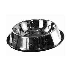 Comedouro Para Pet 28,5Cm 900Ml Aço Inox E Base Emborrachada