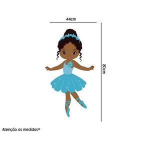 Adesivo De Parede Bailarina Roupa Azul Atenção As Medidas