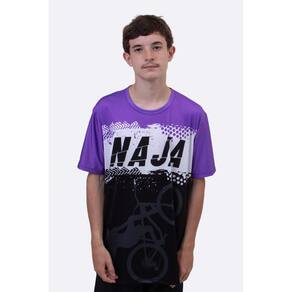 Camiseta Masculina HUPI Naja Roxo/Branco/Preto