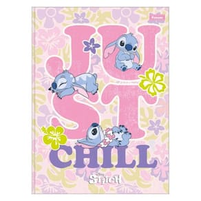 Caderno Brochura Colegial Personagem Disney Stitch 160 Folhas c/ Folhas Decoradas - Foroni