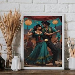 Quadro Ciganos Wladimir E Esmeralda 45X34Cm - Com Vidro