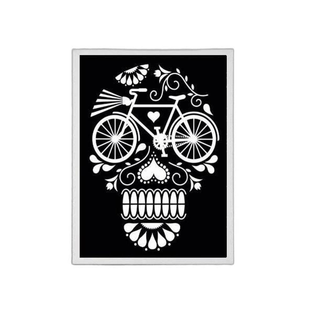 Quadro Decorativo Caveira Bicicleta 24X18Cm