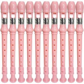 Kit 15 Flautas Doce Germânica Rosa Claro FL 20G New York