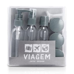 Kit De Frascos Com 9 Peças Caixa Dura - Cinza