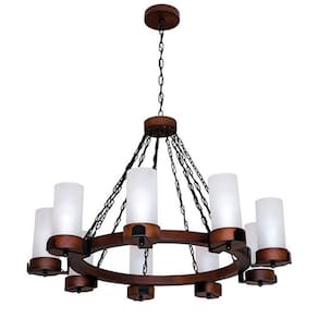Lustre Muller Country Redondo 9 Lâmpadas Envelhecido 1109E