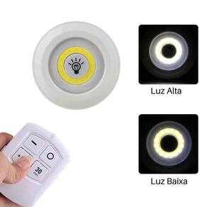 Kit 3 Lampada Luminaria Led Spot Sem Fio Controle Remoto Smd