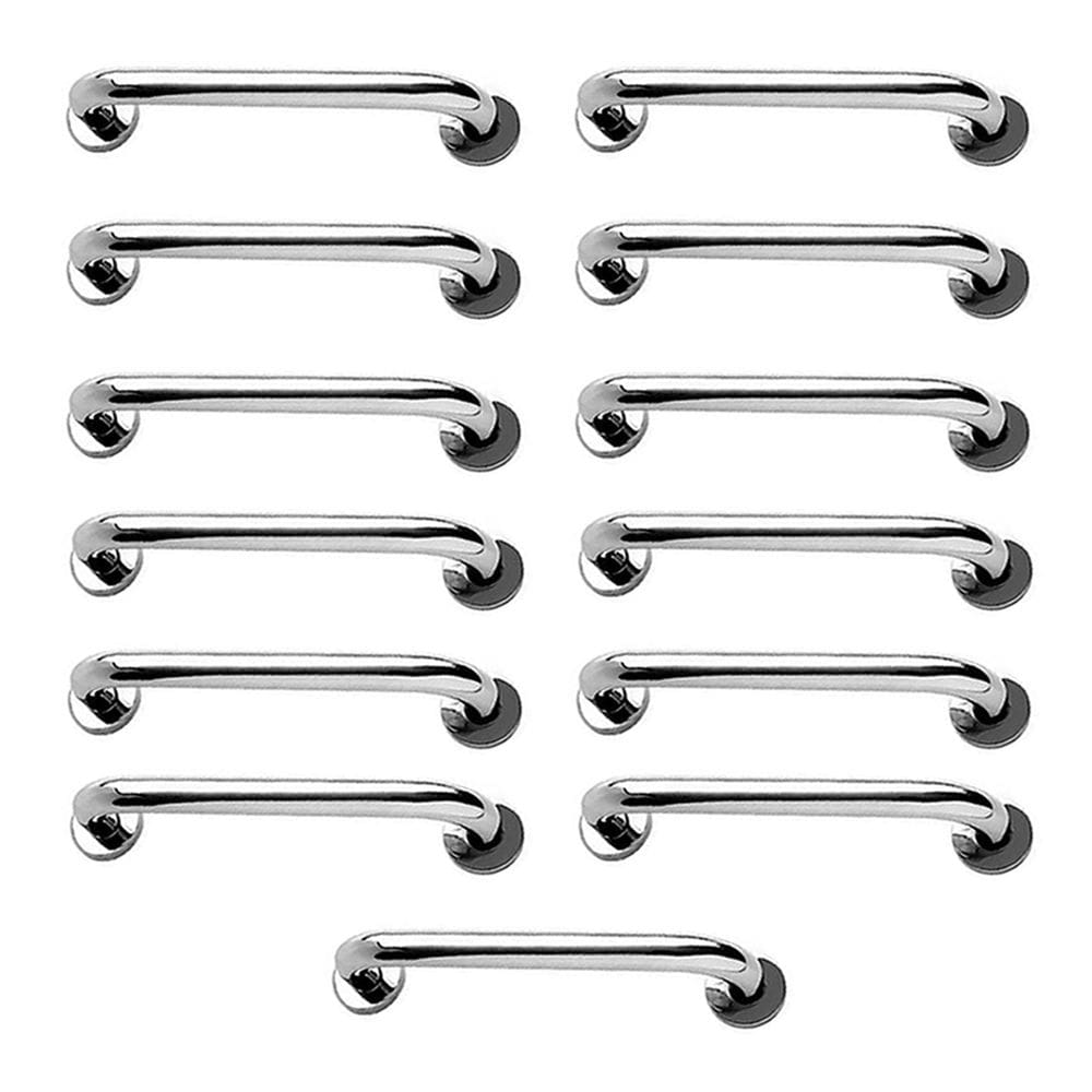 Alça de Apoio Barra 30cm Inox Kit 13 Unidades Acessibilidade Deficiente Idoso Banheiro Box Parede Corrimao Resistente Suporte