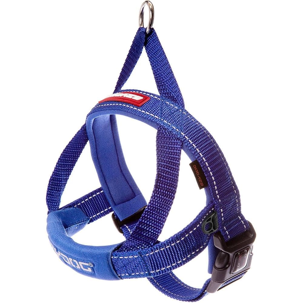 Colete de arnês para cães EzyDog Premium Quick Fit ajustável azul