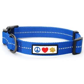 Coleira para cães Pawtitas Reciclada Refletiva Costurada Azul XS