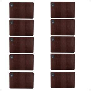 Kit 10 Lugar Americano Prático Premium Croco 45X30 Cm Marrom