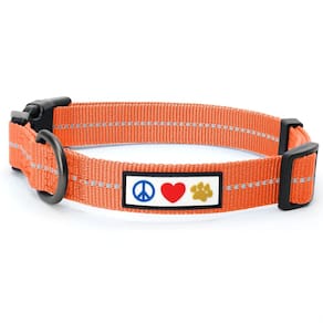 Coleira para cães Pawtitas Recycled Reflective Small Orange Habaner