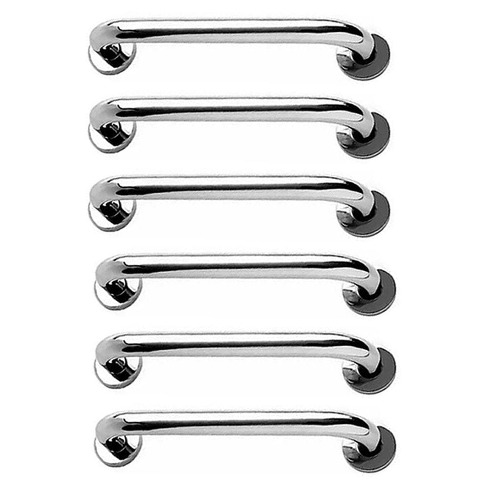 Alça de Apoio 40cm Barra Inox Kit 6 Unidades Idoso Cadeirante Deficiente Banheiro Box Suporte Parede Corrimao Segurança Acessibilidade