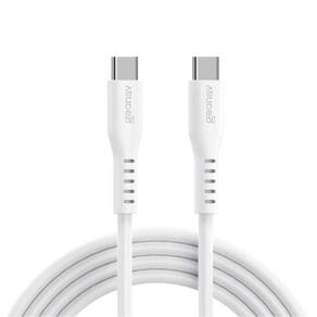 Cabo Em Silicone Usb-C Para Usb-C Geonav Esc06Swt Branco