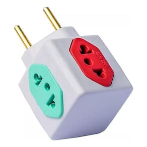 Adaptador Pino Cubo Colorido Benjamin 4 Saidas 10A 110/220V