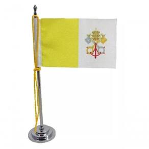 Mini Bandeira De Mesa Do Vaticano 15 Cm Poliéster
