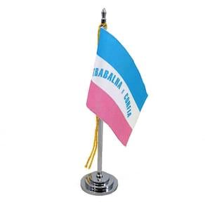 Mini Bandeira Mesa Espírito Santo Mastro 15 Cm Poliéster