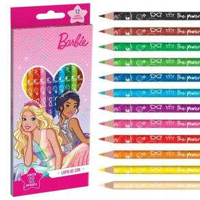 Lápis De Cor Barbie - Sextavado - 12 Cores - 643557 - Tris