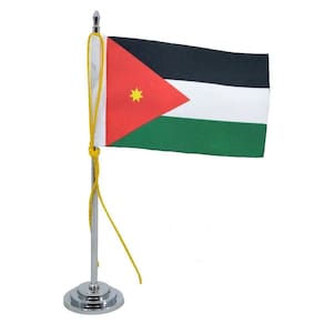 Mini Bandeira De Mesa Jordânia 15 Cm Mastropoliéster