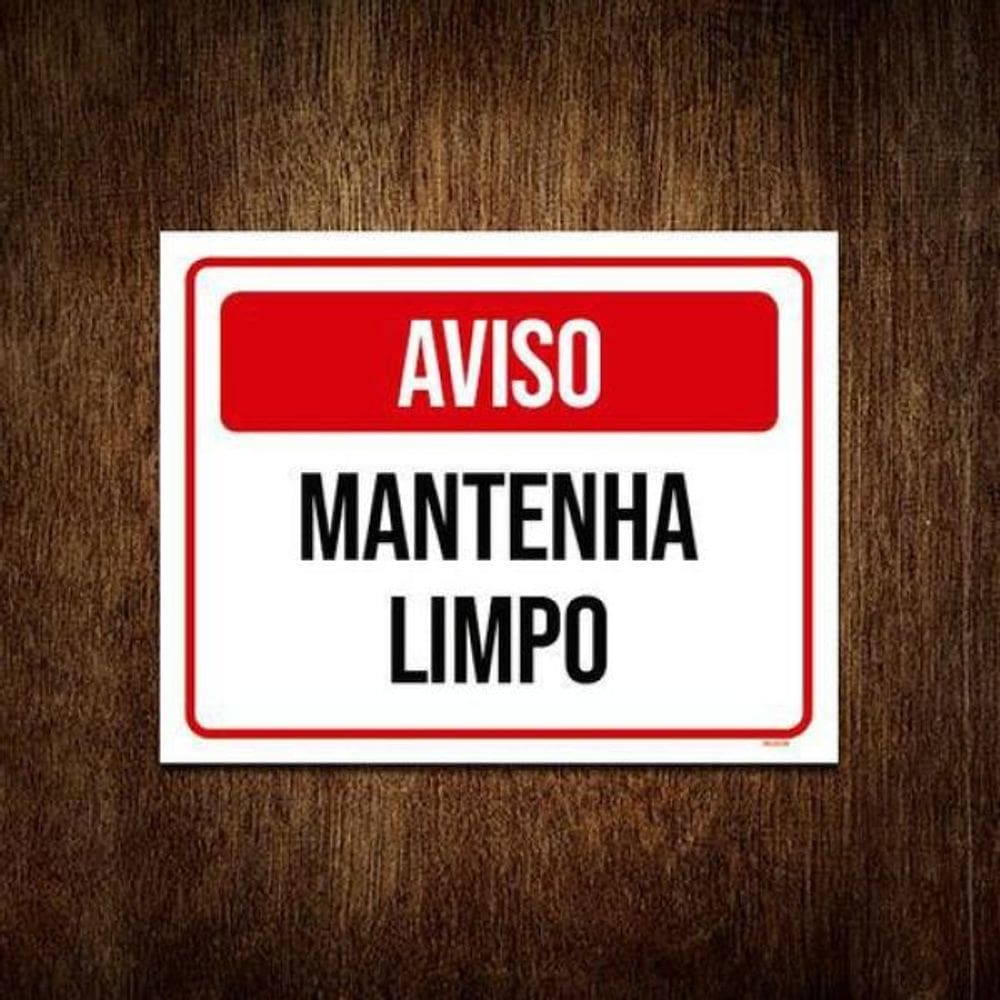 Kit 5 Placas Aviso Higiene Mantenha Limpo
