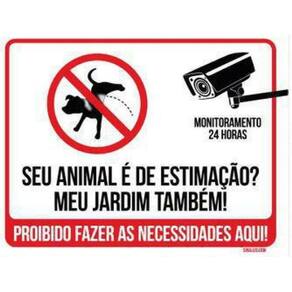 Kit 10 Placas Animal Estimação Jardim Proibido Fazer Coco