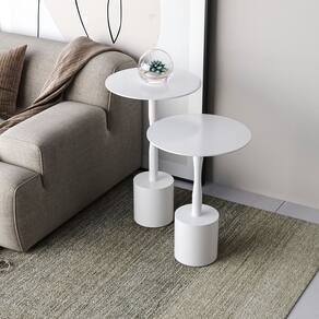 Conjunto Mesa de Canto Parma 65cm X 40cm X 40cm Branco