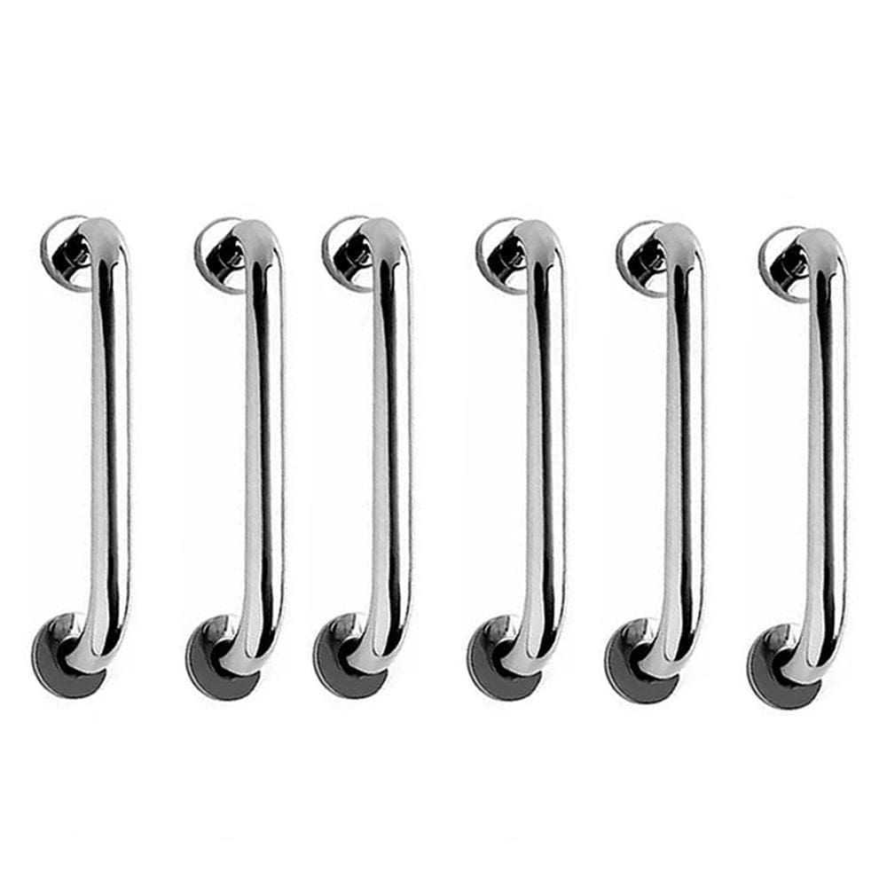 Alça de Apoio Barra 40cm Kit 5 Unidades Inox Cadeirante Acessibilidade Deficiente Banheiro Idoso Segurança Corrimao Suporte Parede Resistente
