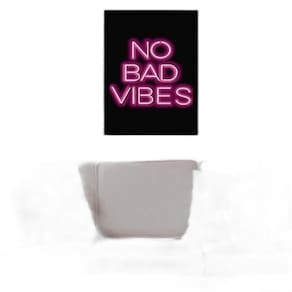 Quadro No Bad Vibes 24X18Cm - Com Vidro - Madeira Preta