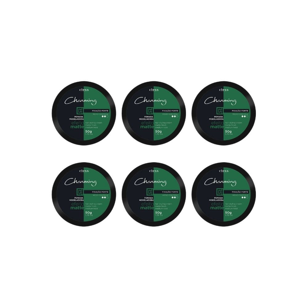 Pomada Capilar Charming 50g Forte Efeito Matte-Kit C/6un