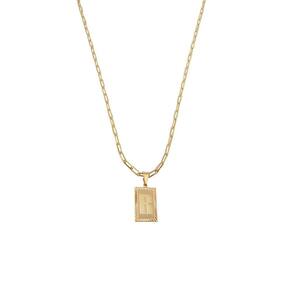 Cordão 60Cm Masculino Feminino Pingente Letra R Banhado Ouro