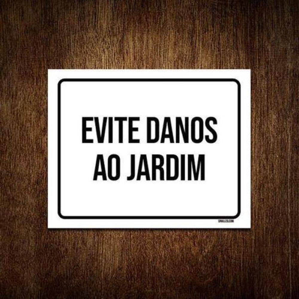 Kit 10 Placas Sinalização Evite Danos Ao Jardim