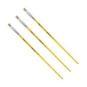 Kit 3 Pincel Chato Longo Cerda Natural 815-6 Nº6 Fino Tigre