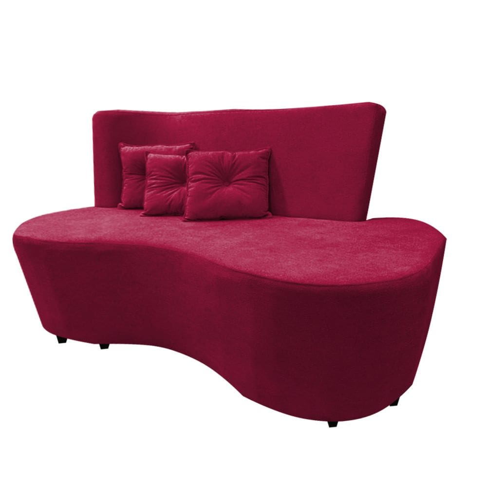 Sofa Curvo Feijão Organico Aliance 147 Vermelho