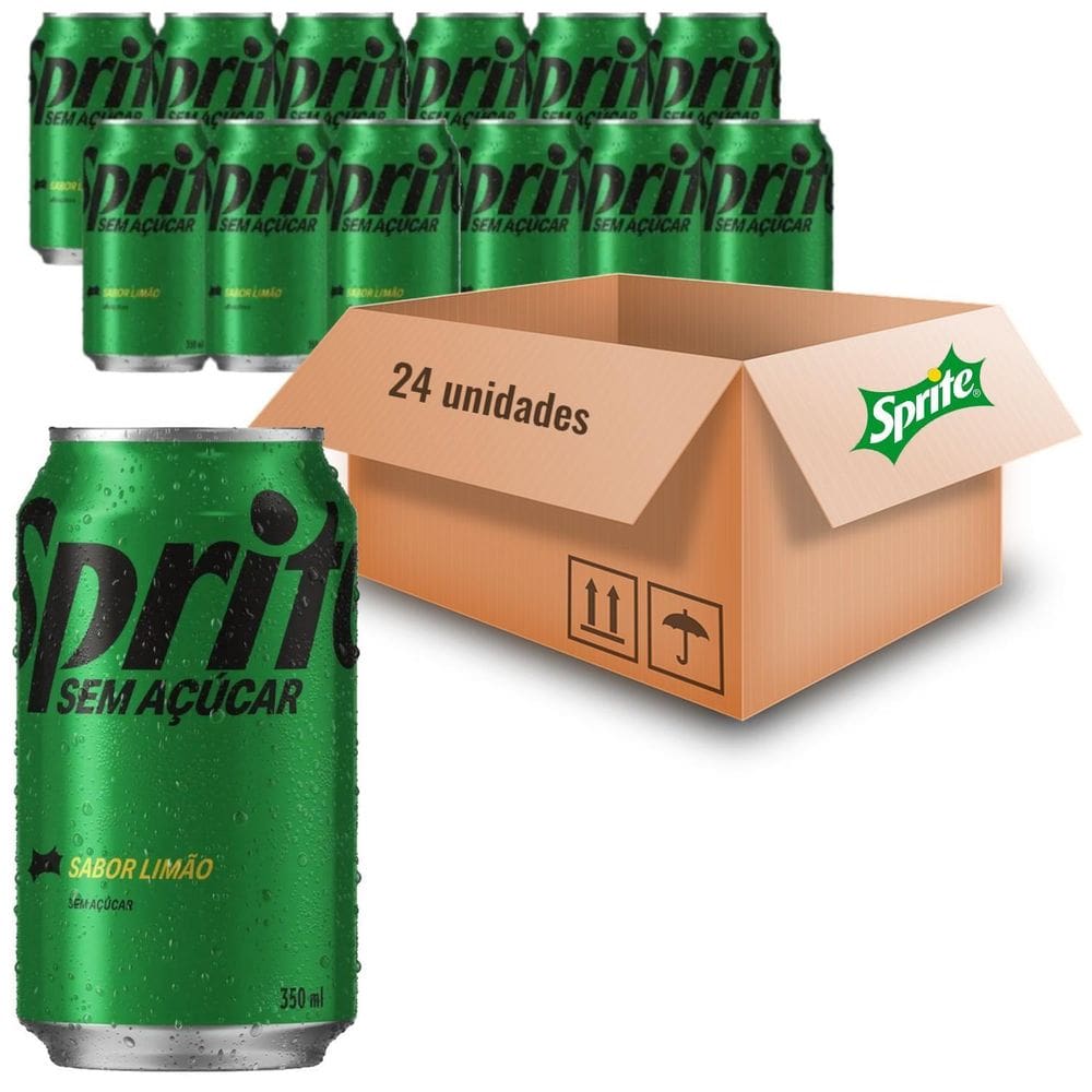 Kit Com 12Und Refrigerante Sprite Sem Açucar Lata 350Ml