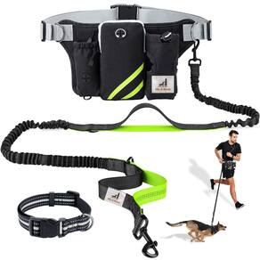 Coleira para cães Hands Free Mila & Winnie com bolsa verde