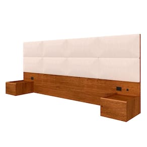 Cabeceira Suspensa Cama Queen Honduras C/led Fre/bouclé Off White - Ma