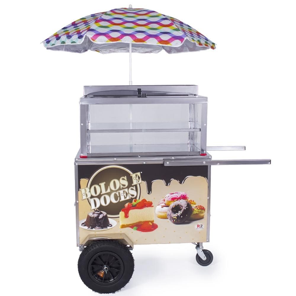 Carrinho Expositor R2 em Inox para Doces e Bolos Gourmet 1242
