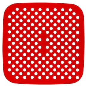 Tapete Protetor Silicone Quadrada Vermelho Air Fryer