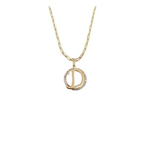 Colar Corrente 45 Cm Feminina Pingente Letra D Banhado Ouro