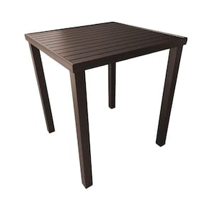 Mesa Tampo Ripado Quadrada 0.75x0.75m Alumínio Marrom