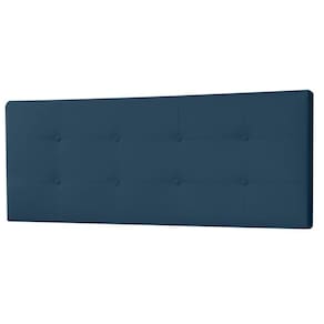 Cabeceira Painel Casal 1,40m Berlim Suede Azul Marinho Sky Mobile