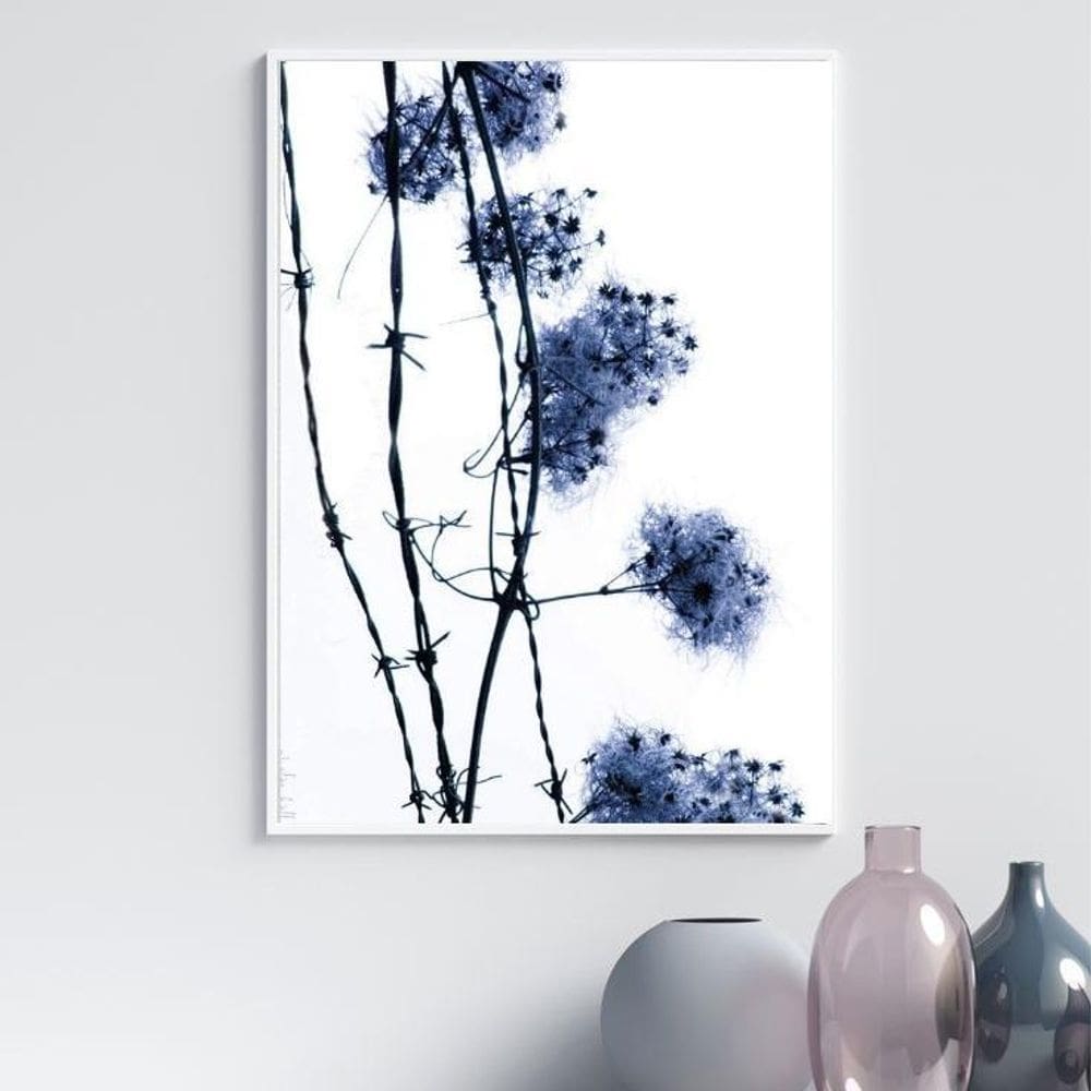Quadro Fotografia Flores Do Campo Azul 24X18Cm - Com Vidro