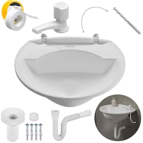 Pia 4L + Torneira + Sifão + Engate + Veda Rosca + Broca
