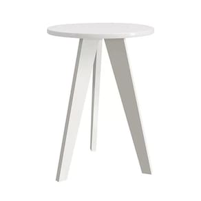 Mesa De Canto Prince Branco Fosco Com Pés Branco Reller Móveis